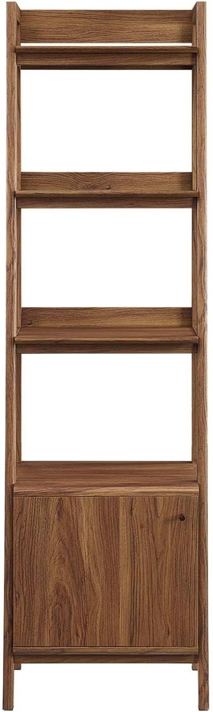 Modway 21" Bookshelf Display Case in Walnut