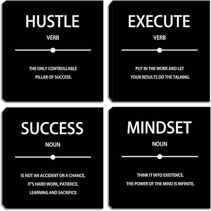 Motivational Canvas Wall Art Inspirational Wall Art Office Wall Decor Positive Quotes Canvas Wall Art Print Motivation Poster Painting Picture Framed Artwork for Home Office Work Dorm Living Room