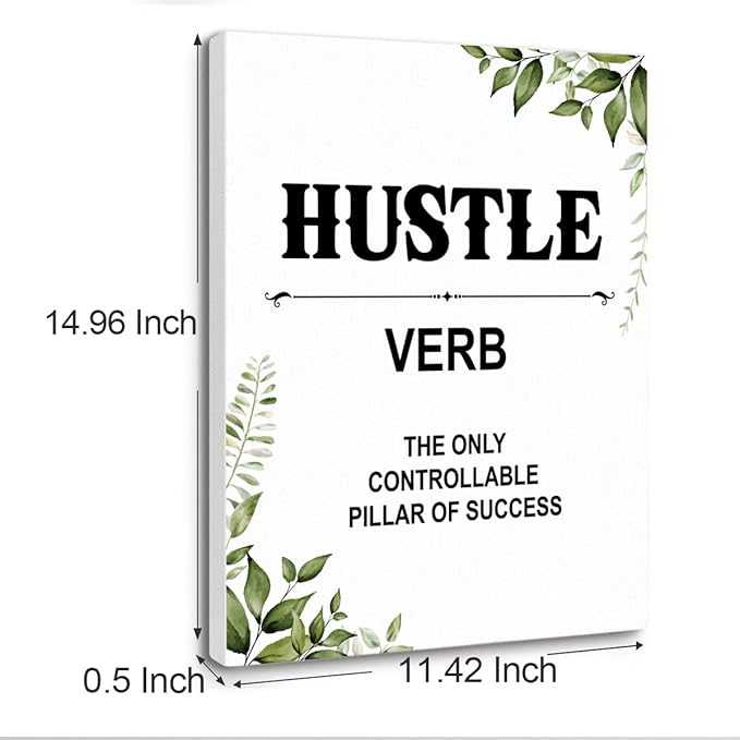 Gwisml Hustle Definition Wall Decor,Inspirational Quotes Canvas Frame Paintings For Office Home Workplace Wall Art Decor