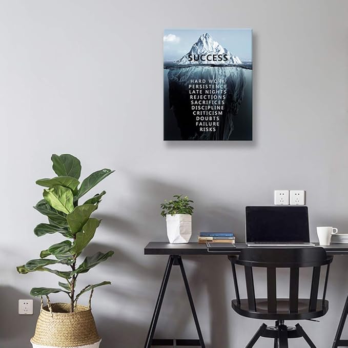 Kas Home Inspirational Wall Art Success Motivational Poster Quotes Wall Decor for Living Room Bedroom Office Bathroom Canvas Print sign Framed Art Decoration Ready to Hang