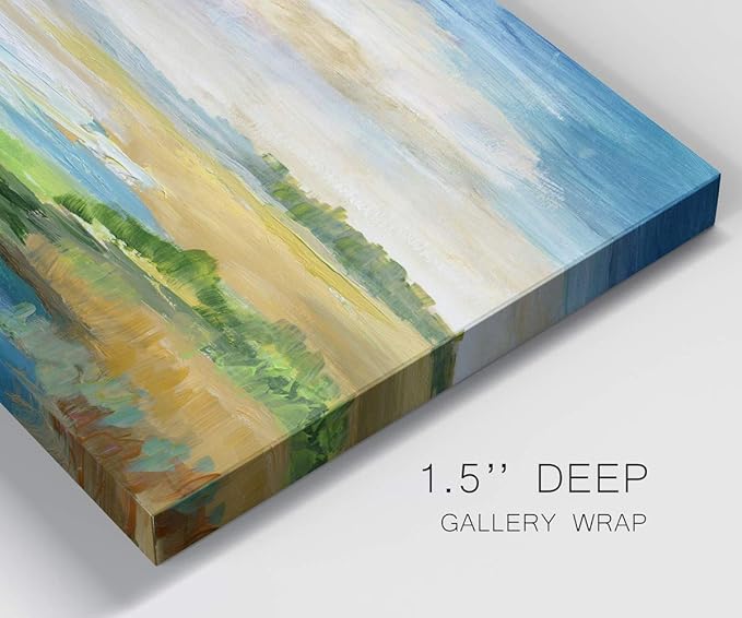 Landscape Wall Art Premium Gallery Wrapped Canvas Abstract Ocean Forest Modern Artwork Decoration for Living Room Kitchen Bathroom Office, Ready to Hang