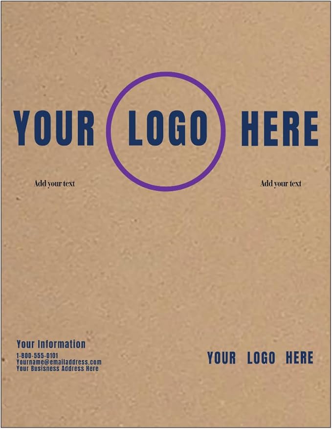 LUXPaper Custom Printed 8.5" x 11" Paper | Customizable Letterhead | Personalized Logo & Text | Letter Size | Grocery Bag Brown | 70lb. Text | 100 Qty