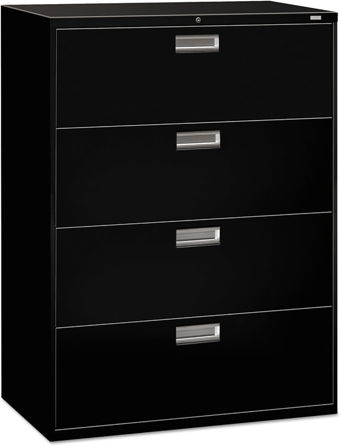 HON 694LP 600 Series Four-Drawer Lateral File, 42w x 19-1/4d, Black