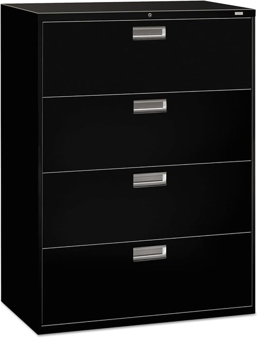 HON 694LP 600 Series Four-Drawer Lateral File, 42w x 19-1/4d, Black