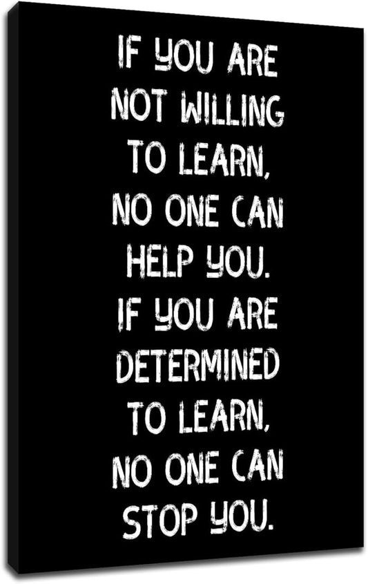 Learn Inspirational Canvas Wall Art Motivational Entrepreneur Quotes Poster Print Positive Painting Picture Artwork for Home Living Room Office Classroom Wall Decor Ready to Hang [24''Wx36''H]