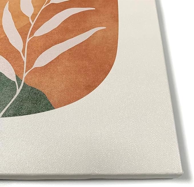 Boho Wall Art Set of 3, Mid Century Modern Canvas Wall Painting, Neutral Abstract Geometric Prints for Bedroom, Bathroom, Living Room, Office