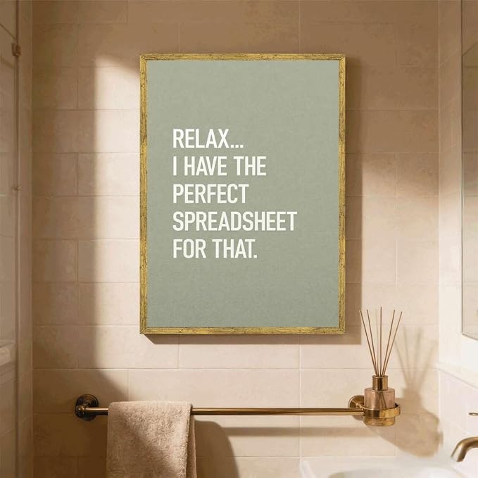 Framed Funny Office Quote Poster Canvas Print Art Modern Minimalist Wall Art Painting Pictures Wall Decor for Home Decor Office Apartment (Gold Framed,24L x36W)
