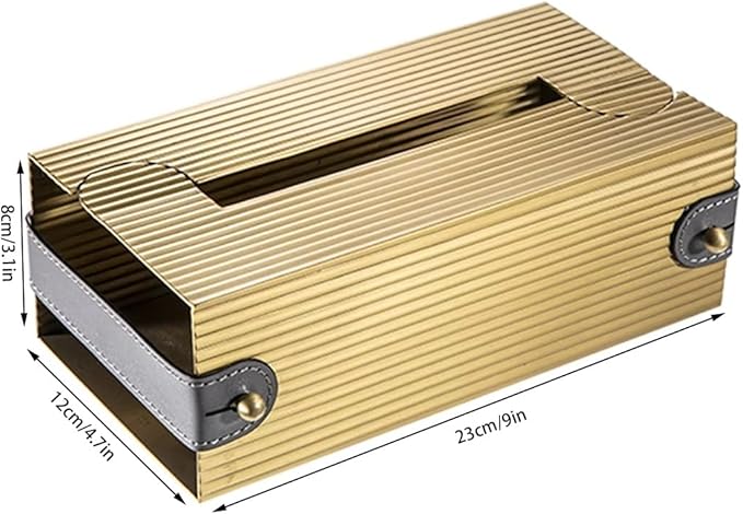 Stylish Tissue Box Car Tissue Box Rectangle Napkin Box Holders and Modern Desktop Decoration for Bathroom Vanity Countertops Offices Gift Modern Tissue Box (Color : Gold, Size : Large) (Gold Small)