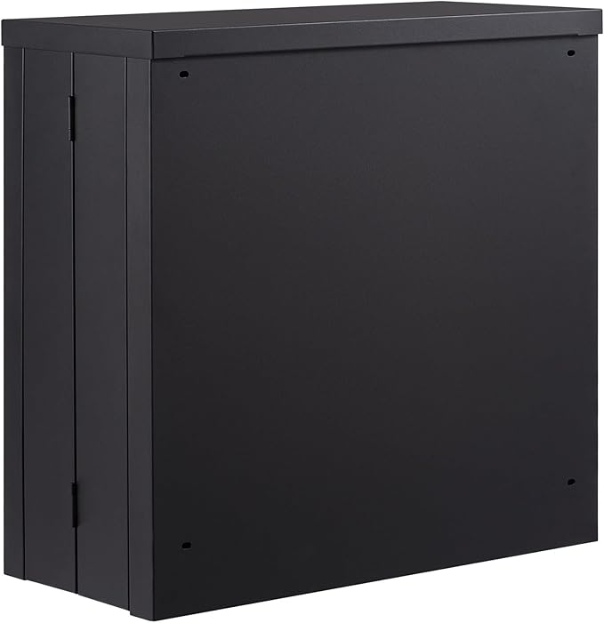 Foldable Wall Cabinet, Metal Garage Cabinet Wall Mounted Small Cabinet 240 LBS Loading Capacity Adjustable Shelf Magnetic Door File Locker for Garage Office Home Black