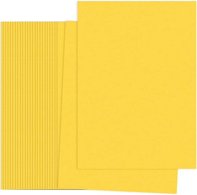 PATIKIL Golden Yellow Colored Copy Paper, 50 Sheets 11.7x8.3 A4 19lb/70gsm Double Sided Colorful Print Paper Bulk Sheet DIY Craft Art Projects Supplies for Printer Origami
