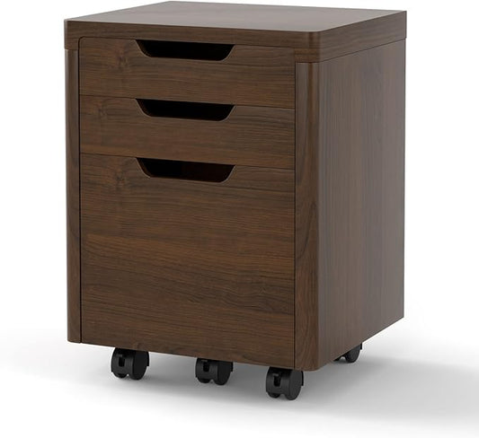 Giantex 3 Drawer Mobile File Cabinet Rolling Cabinets Filler with Lockable Casters, Vertical Deep Storage Filing Cabinet for Home & Office Printer Stand