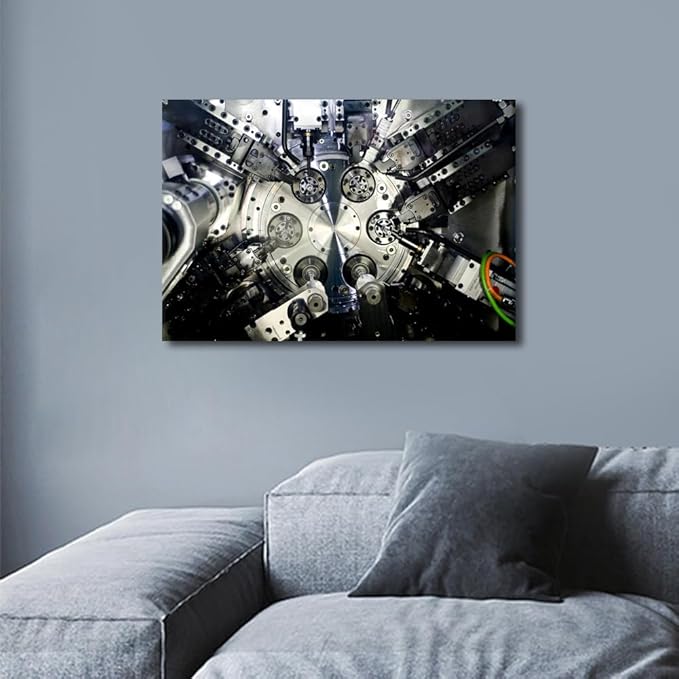Art Work for Home Walls Machine Tools Wall Decor 1 Panel Wall Art Canvas Prints Wall Art CNC Machine Tool Wall Decor Canvas Art Posters & Prints Wall Decor for Living Room Bedroom, 12" x18"