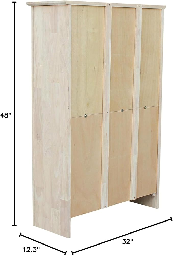 International Concepts Shaker Bookcase, 48-Inch High, Solid Parawood, Unfinished