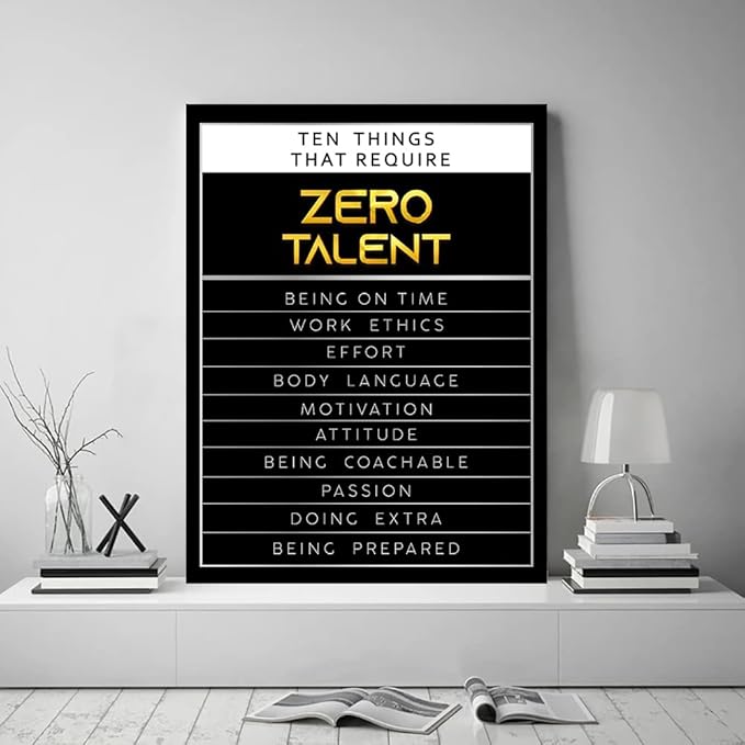 Yatsen Bridge Inspirational Wall Art for Home Office Decor Modern Print Art Positive Quotes Ten Things That Require Motivational Pictures Wall Decor Artwork Framed Ready to Hang - 18”W x 24”H
