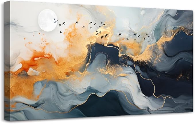 MHARTK66 Abstract Wall Art for Living Room, Large Canvas Prints Paintings Artwork for Walls, Minimalist Modern Bright Multicolor Colorful Pictures for Hallway Bedroom Office Home Wall Decor 24x48
