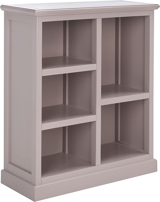 SAFAVIEH Home Collection – Maralah 5-Shelf Solid Wood Bookcase, Grey Mauve, 25" Wide Storage Display Shelf, Fully Assembled (AMH6634C)
