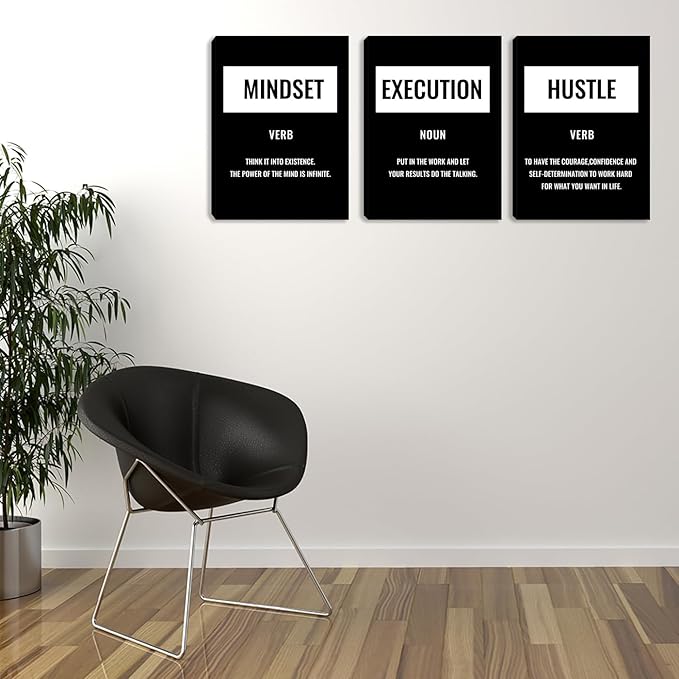 Motivational Positive Poster Canvas Wall Art Inspirational Large Office Quotes Wall Decor Print Painting Pictures Framed Artwork Decoration for Home Office Bedroom Living Room (72" Wx36 H)