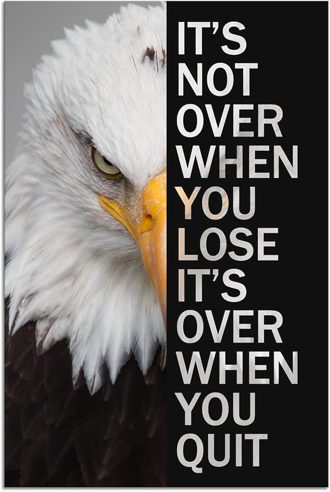 Inspirational Canvas Wall Art Inspirational Animal Eagle Poster Motivational Entrepreneur Positive Quote Picture Print Artwork Office Decor Holiday Gift Frame Ready to Hang[12''W X 18''H]