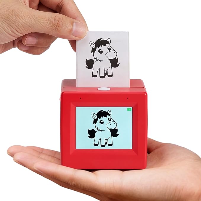 Smart AI Voice Sticker Printer Box, Magic Thermal Sticker Maker with Display, Inkless Portable Sticker Box for Home, Office, Study & DIY Projects, 5 Rolls Paper Included
