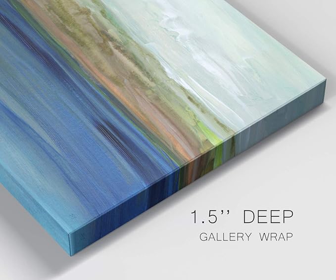 Landscape Wall Art Premium Gallery Wrapped Canvas Abstract Ocean Forest Modern Artwork Decoration for Living Room Kitchen Bathroom Office, Ready to Hang