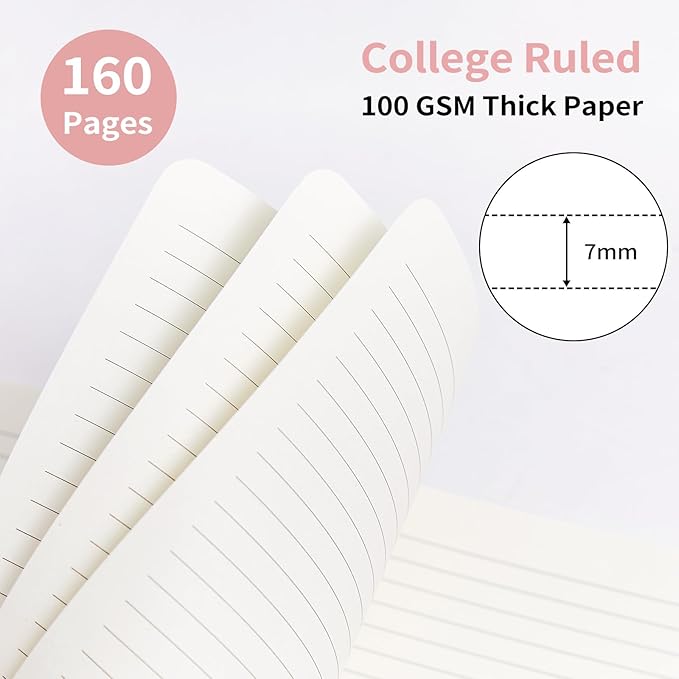 Spiral Notebook-5.75" x 8.125" College Ruled Journal with Inner Pockets and 160 Pages,PU Leather Cover Business Journal, Twin-Wire Binding Notebook Perfect for Office & Home School Supplies Dark Grey