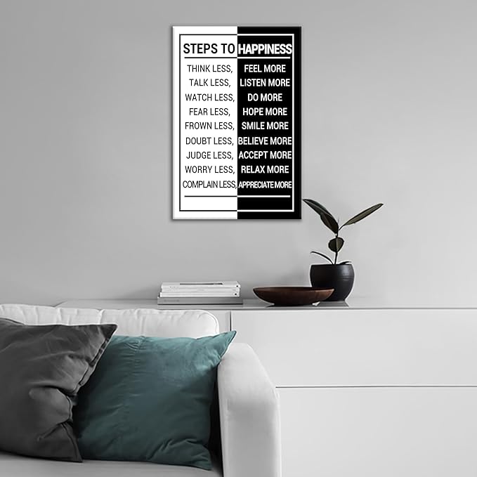 Inspirational Wall Art Picture Painting with Daily Motivational Quotes Poster Printed on Canvas Positive Artwork for Office Bedroom Classroom Study Room Home Decor Ready to Hang [12''Wx 18''H]