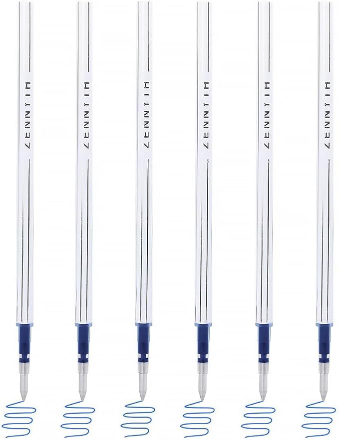 6 Pieces Gel Ink Pen Refills Replaceable Ballpoint Blue Ink Pen Refills Fine Point 0.7mm Smooth Writing for Office School Supplies (6pcs 0.7mm Blue Ink)