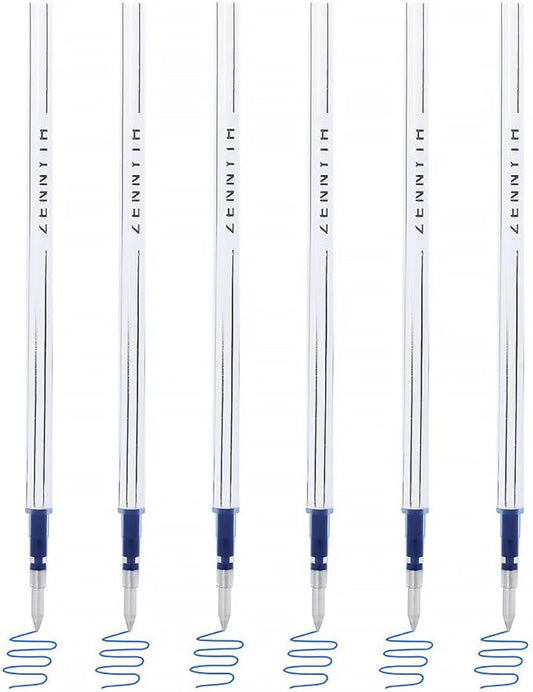 6 Pieces Gel Ink Pen Refills Replaceable Ballpoint Blue Ink Pen Refills Fine Point 0.7mm Smooth Writing for Office School Supplies (6pcs 0.7mm Blue Ink)