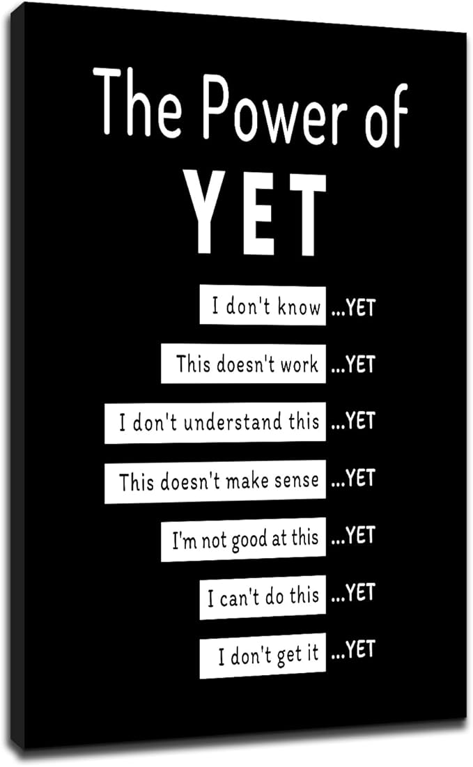 Motivational Wall Art Inspirational Entrepreneur Quotes Picture Painting Canvas Print Positive Theme Quotes Wall Decor Artwork for Home Teens Room Office Teacher Stretched and Framed [18''Wx24''H]