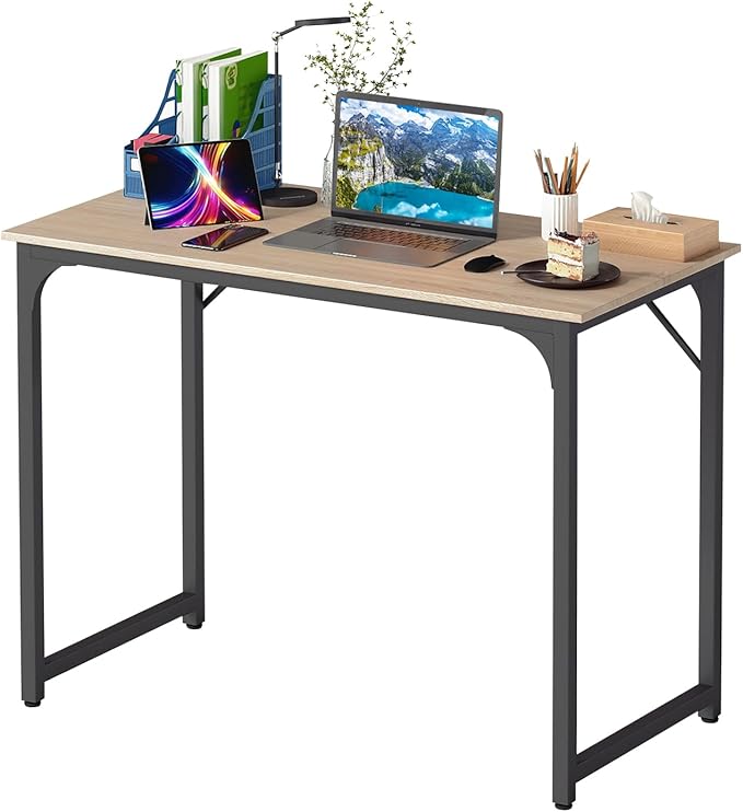 BestOffice Computer Desk,Home Office Desk, Modern Simple Style for Home Office Study Writing (Nature, 39 Inch)