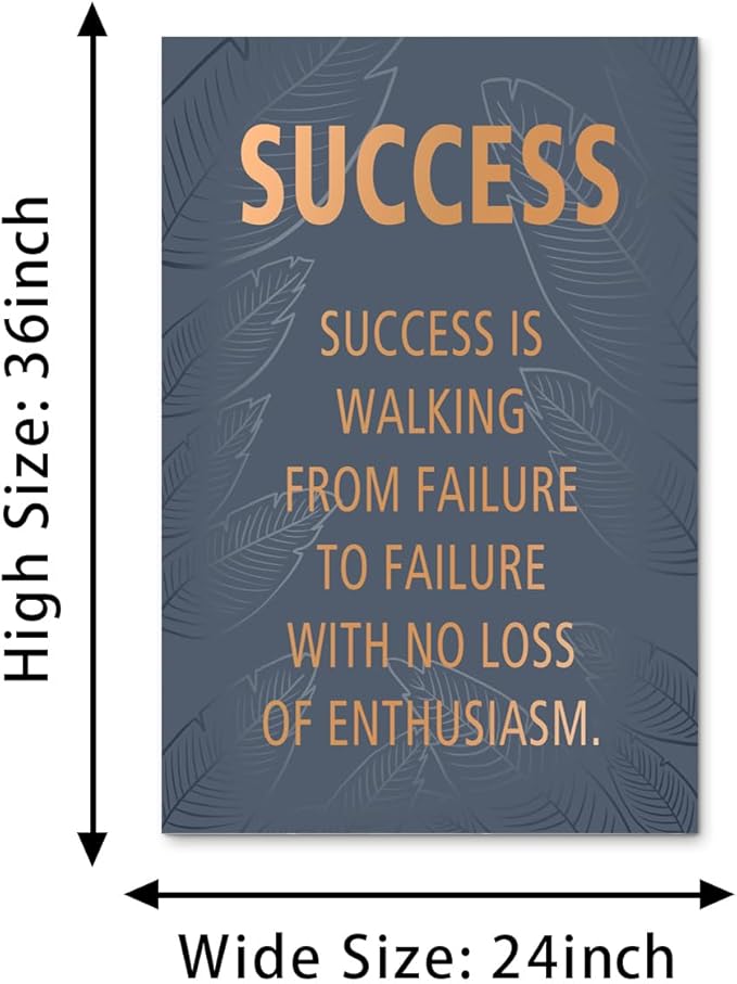Novatique Inspirational Wall Art Canvas Poster Motivational Wall Decor Inspirational Positive Quote for Living Room Bedroom Office, 24 x 36inch