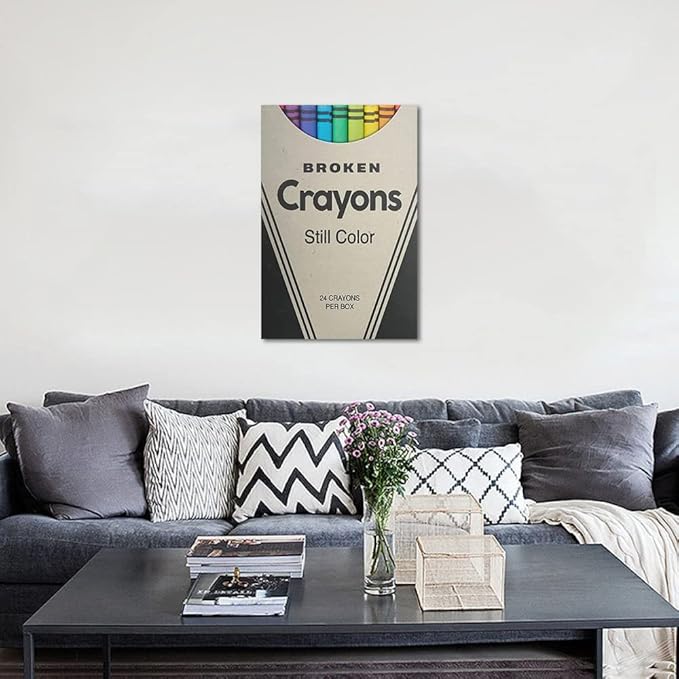 Yatsen Birdge Canvas Wall Art for Office Broken Crayons Still Color Inspirational Quotes Painting Print on Canvas Modern Entrepreneur Room Wall Decor Stretched and Framed Ready to Hang - 24x36 inch