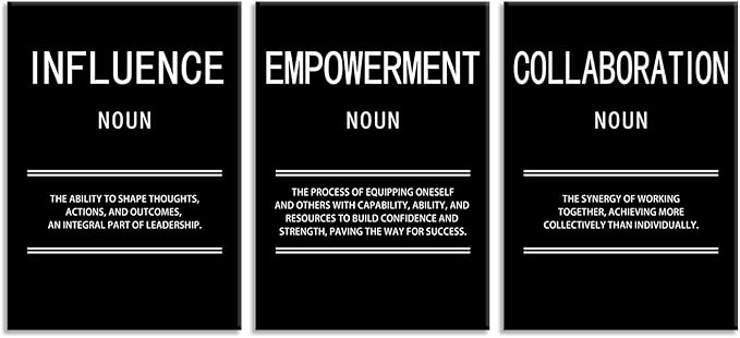 Leadership Inspirational Wall Art Motivational Influence Collaboration Empowerment Print Canvas Poster Painting for Office Modern Inspiring Artwork for Home Living Room Wall Decor[60''Wx 28''H]