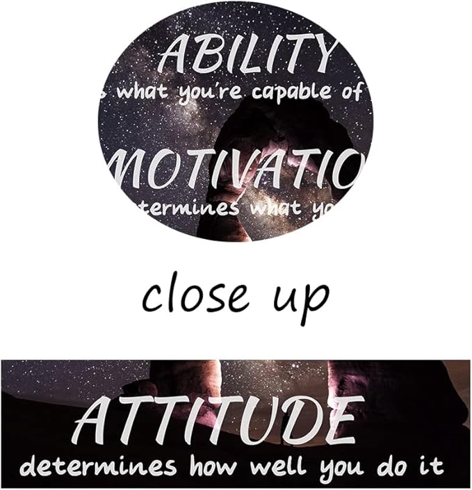 Attitude Motivational Posters Ability Motivation Wall Art Canvas Painting Inspirational Pictures Prints Framed Artwork Office Home Decor Ready to Hang [36''W x 24''H]