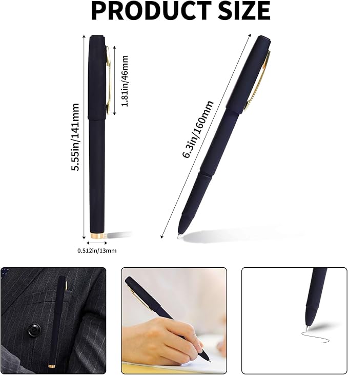 20 Pieces | Gel Ink Rollerball Pens 1.0mm Nib，Suitable for office work, study, and essential for writing，Large-capacity refills for ultra-long writing with a black-gold color scheme.