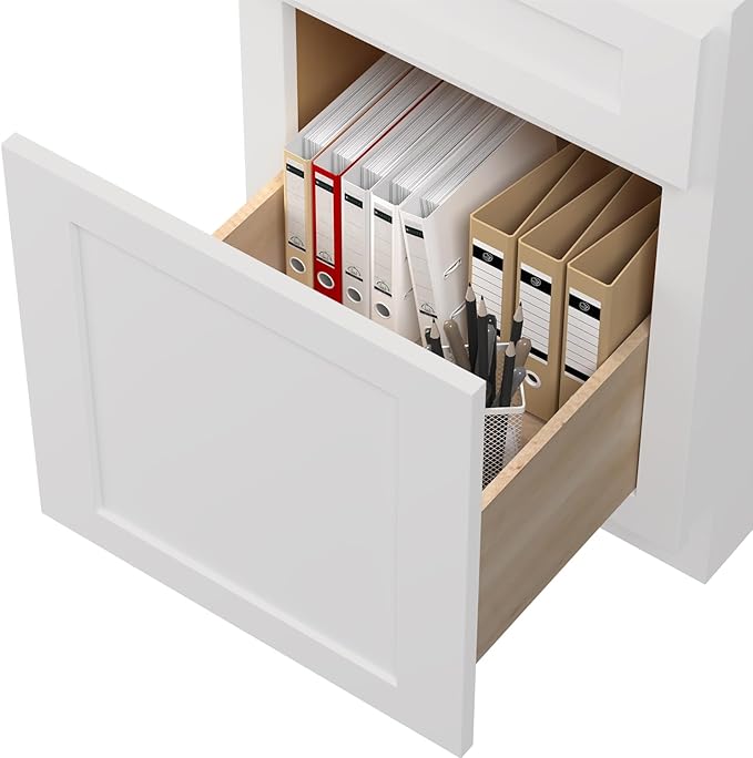 ROOMTEC Light Gray 2 Drawer File Cabinet with Soft-Close Design, Under Desk Filing Cabinets for Home Office, RTA Small Office File Cabinets for Storage and Organization