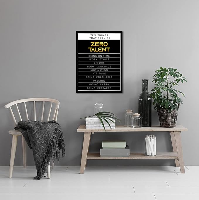 Yatsen Bridge Inspirational Wall Art for Home Office Decor Modern Print Art Positive Quotes Ten Things That Require Motivational Pictures Wall Decor Artwork Framed Ready to Hang - 18”W x 24”H