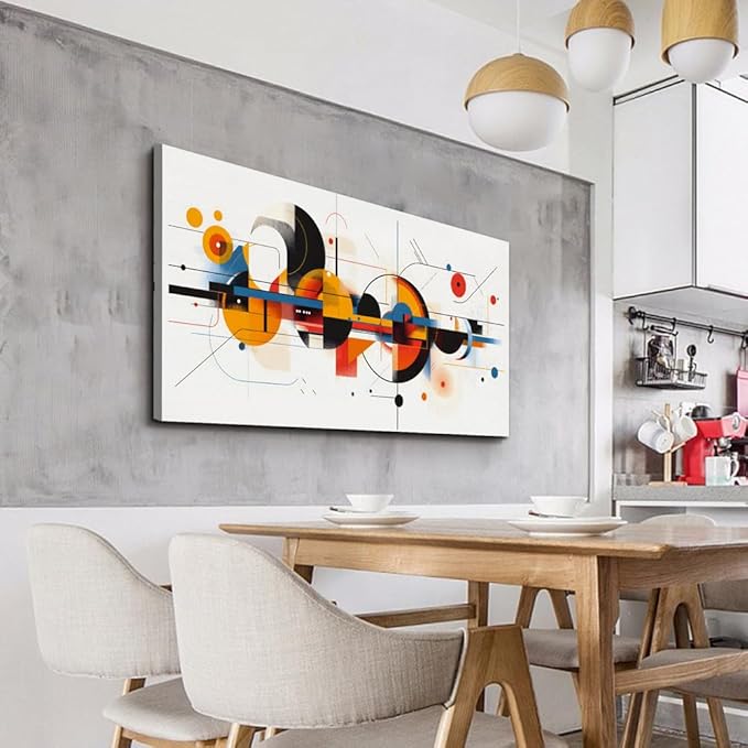 MHARTK66 Framed Wall Art for Living Room, Bright Modern Large Canvas Prints Paintings Artwork for Walls, Colorful Minimalist Abstract Pictures for Hallway Stair Bedroom Office Wall Decor 24x48 In