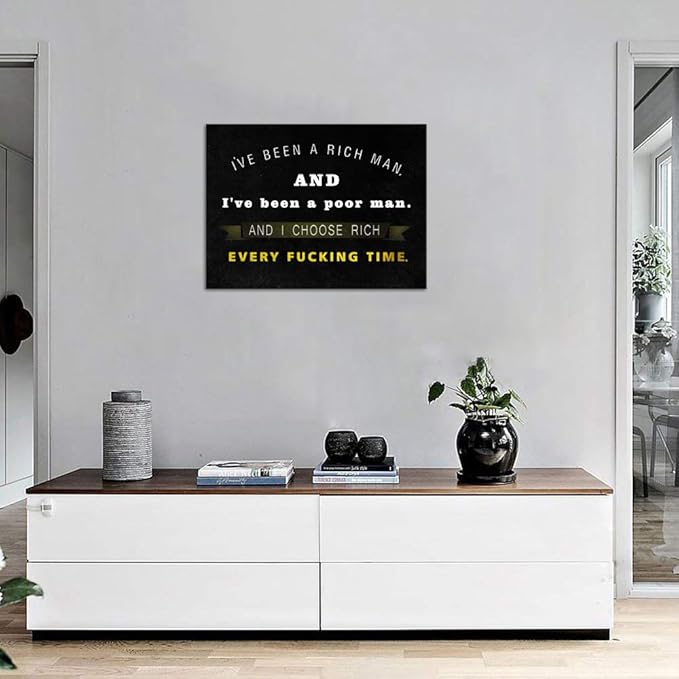 Office Inspirational Canvas Wall Art Wolf of Wall Street Painting Motivational Entrepreneur Quotes Modern Motto Posters Prints Artwork Living Room Home Decor Framed Ready to Hang (18”Hx24”W)