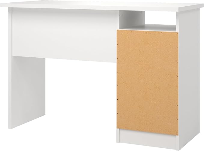 Tvilum 4-Drawer Desk, Modern White Office Writing Desk with Storage, Compact and Functional Desk for Home or Office