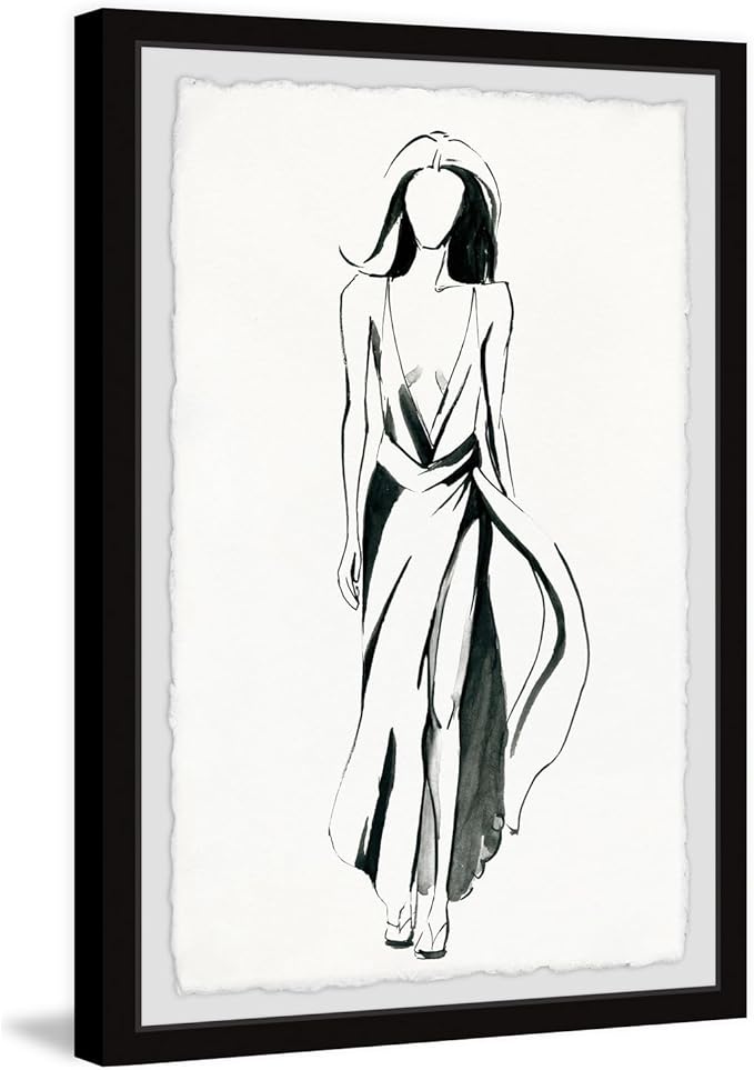 Modern Wall Art Print - Abstract Framed Painting Decor 30x20 - Contemporary Home Office Decor