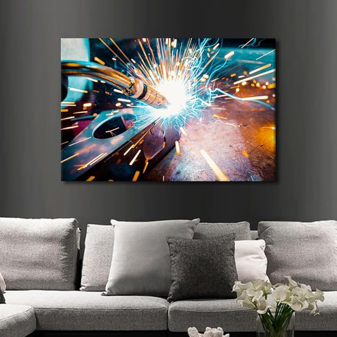 Wall Art for Living Room Office Large Size Welding Art Prints Framed Art Wall Decor Artwork for Walls 1 Piece Wall Art Large Wall Decor Street Canvas Wall Art Ready to Hang, 24" x36"