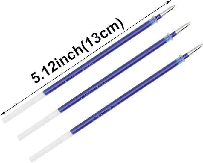 Maydahui 50 Pcs Blue Gel Pen Refills with 5 mm Aperture 5.12 inch(13 cm) Smooth Writing Pen Refills 0.7 mm Replacement Gel Ink Refills for Stationery School Office Supplies (Blue)