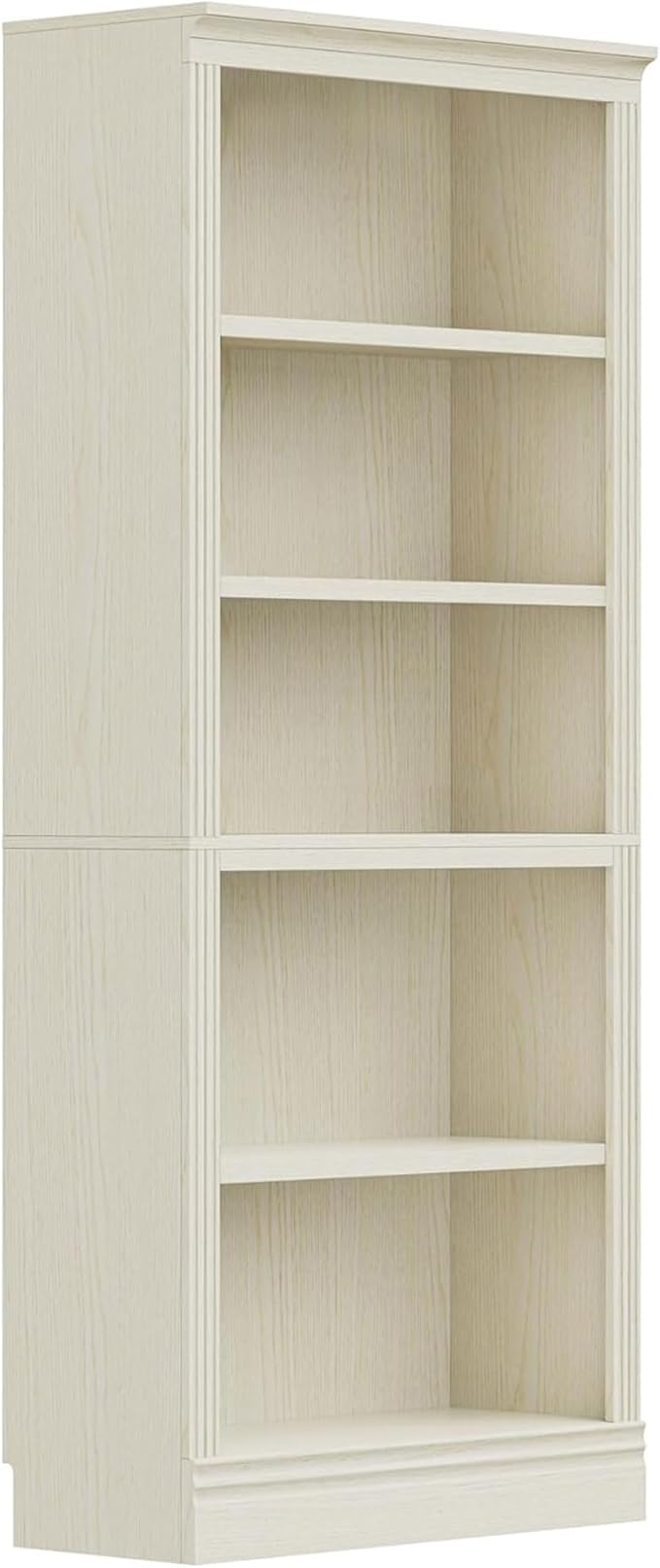JAHRSTIM Halston Standard Bookcase, Adjustable Storage Open Display Shelving Unit for Home and Office Space, 31.49”L x 13.77”W x 72.8”H, Cream