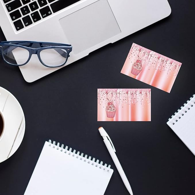 Business Cards Customize with Bakery Templates, Custom Business Cards Personalized with Your Logo, 3.5"X 2" 300gsm Matte Paper for Small Business