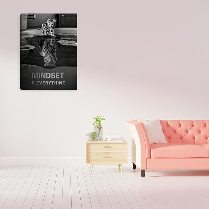 Inspirational Black Wall Art - Motivational Poster & Painting, 30"x40" Framed, Office & Living Room Decor