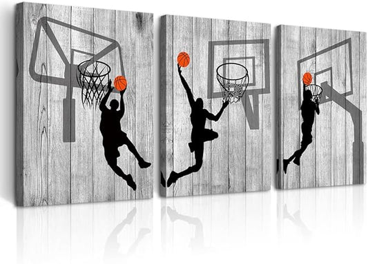 DZRWUBHS Framed Canvas Wall Art For Living Room, Boy Bedroom, Office - Black And White Wall Pictures, Prints - Artwork - Modern Home Decor - 12x16 - 3 Piece