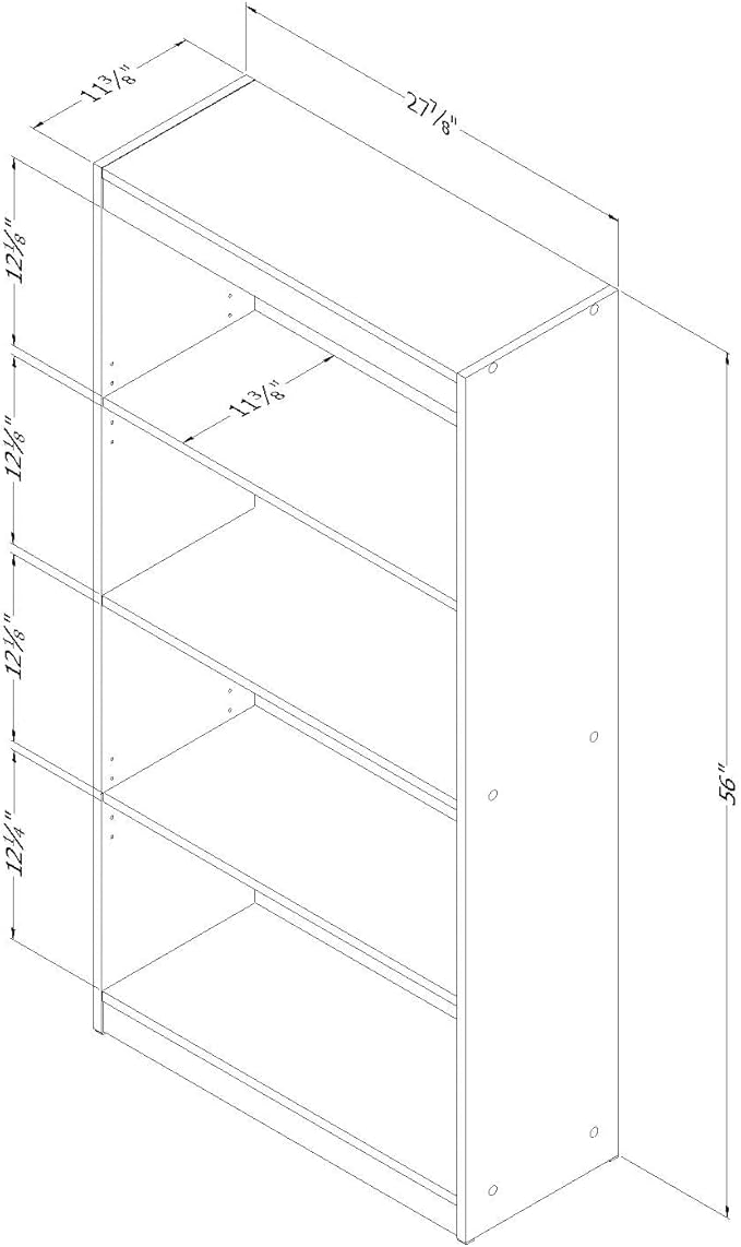 South Shore 4-Shelf Bookcase Pure White