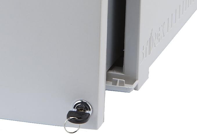 Storex Plastic Two-Drawer File Cabinet – Locking Document Organizer with Casters for Home and Office, Gray, 1-Pack (61311C01C)