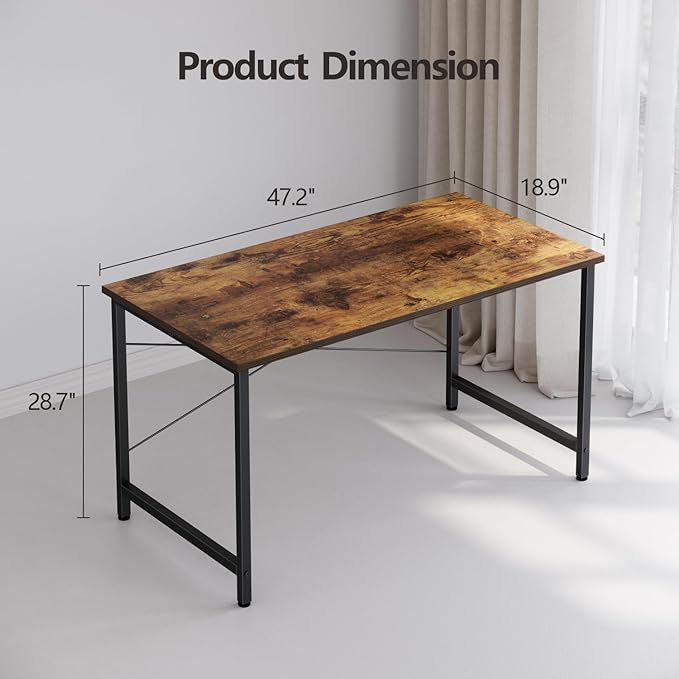 FEZIBO 47 inch Computer Desk Home Office Small Desk, Modern Simple Style PC Table for Home, Office, Study, Writing